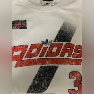 Adidas White Tee with Black Logo